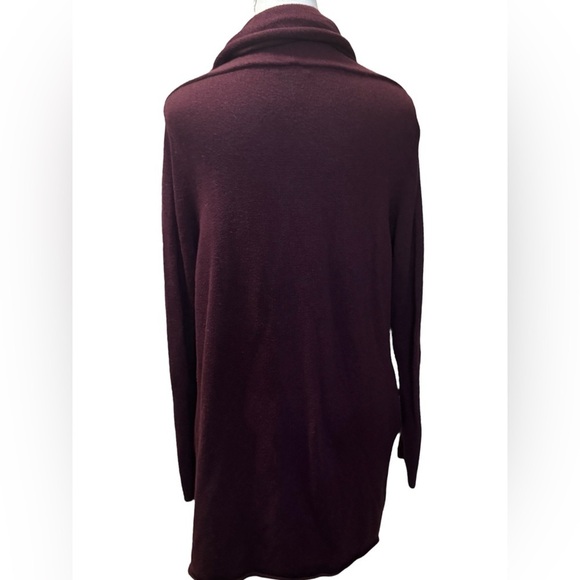 Leith | Burgundy Dolman Sleeve Shawl Collar Long Cardigan (L) - Picture 4 of 7